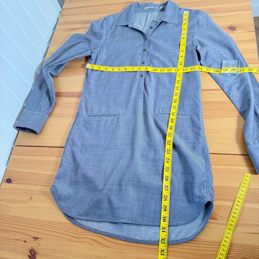 Icebreaker Merino Wool Lyocell Shirt Dress Collared XS - Picture 5 of 10